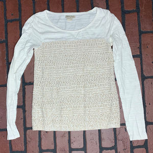 Lucky Brand Crochet Top Long Sleeve